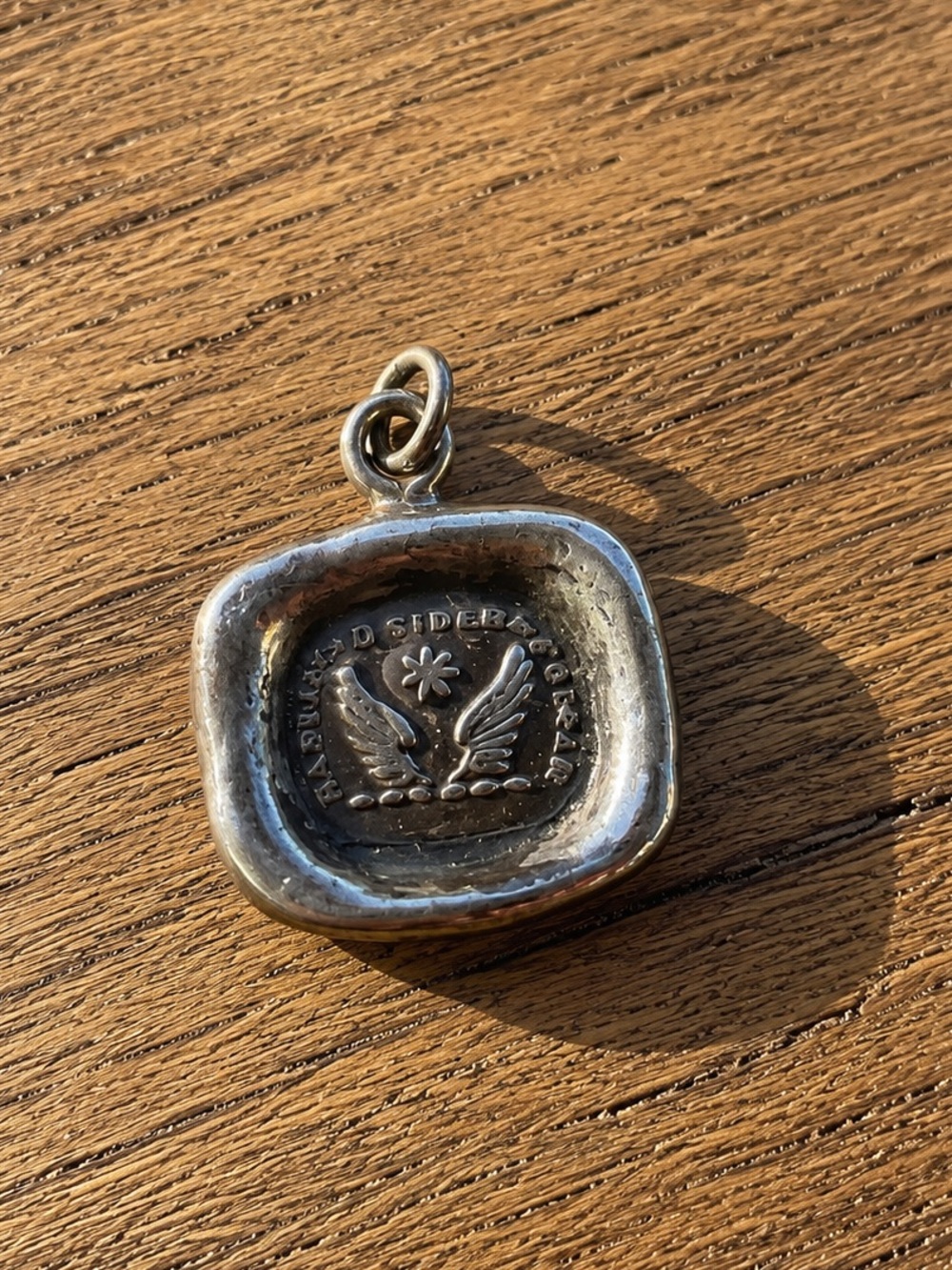 Pyrrha silver wing star wax seal pendant talisman